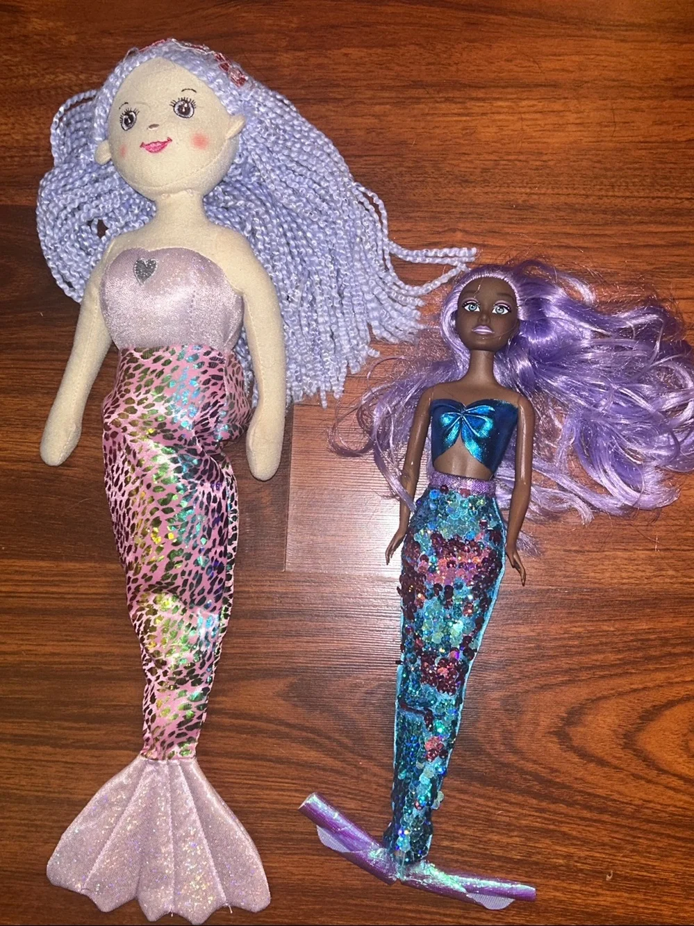 Mermaid Doll Lot 18in Ganz Shimmer Cove Shelly Plush & 12in Sequin Fashion Doll